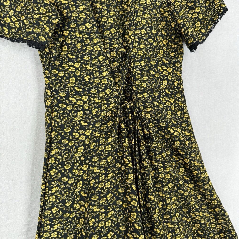 Urban Outfitters Women Dress Extra Small Black Newport Micro Floral Fairy Grunge - Picture 11 of 15